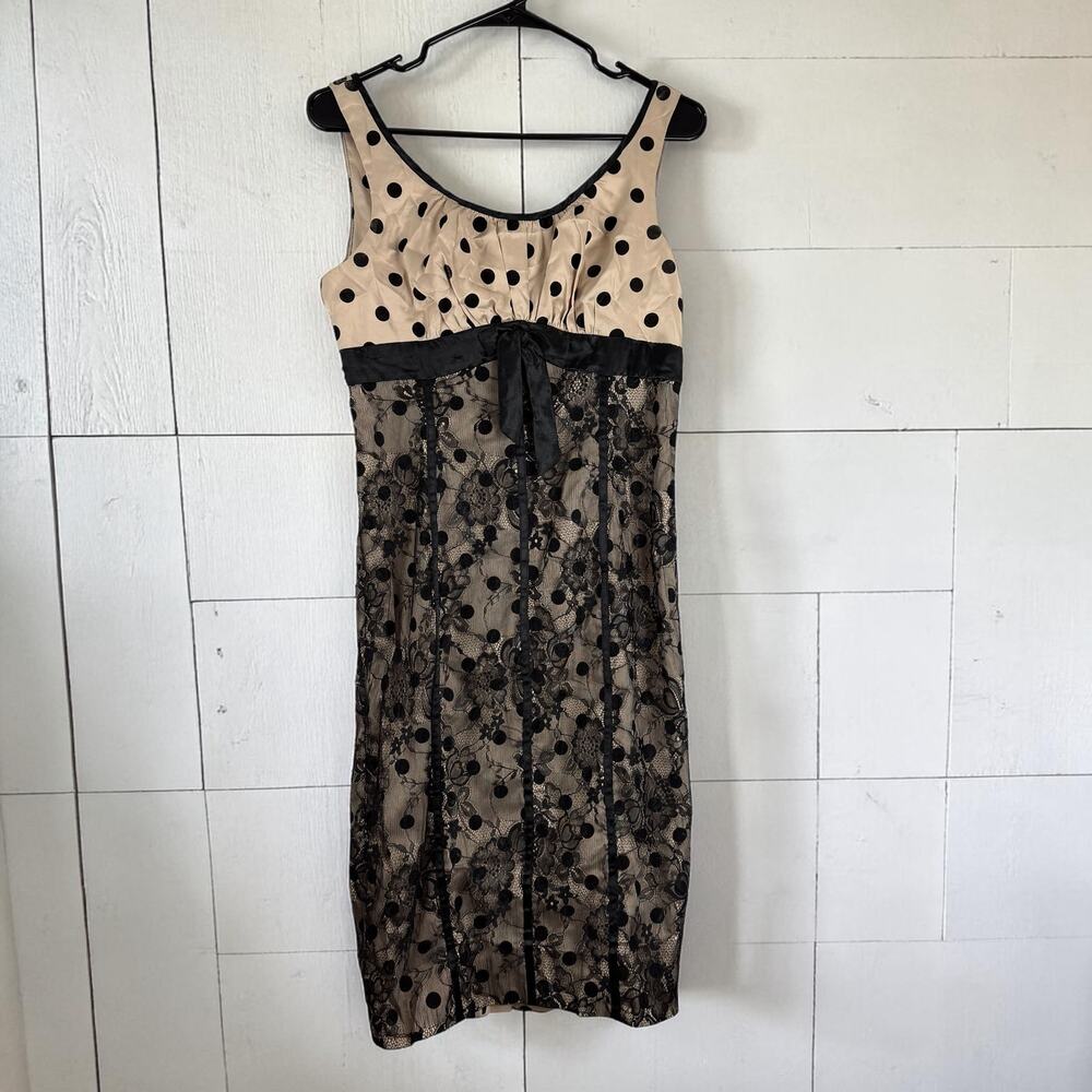 Voodoo Vixen Polka Dot Lace Dress Size L Retro Y2K Pinup